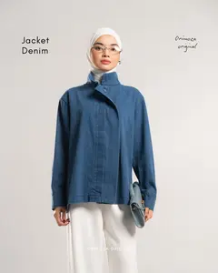 Orimoza Halsey Jacket Casual Wanita Collar Boxy Jeans Denim Premium