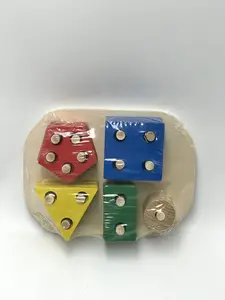 Geometry Shape Woodend Mainan Kayu 5 Geometri Pasak Kayu Puzzle Kayu