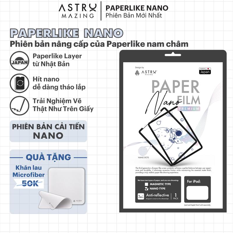 Paperlike Nano Miếng dán AstroMazing Paperfilm Paperlike Nano tháo rời dành cho i_Pad Pro 11 12.9 Air 4 5 Gen 7 8 9 10