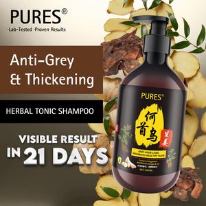 PURES Herbal Tonic Shampoo Anti Grey & Thickening Shampoo With Polygonum and Ginger