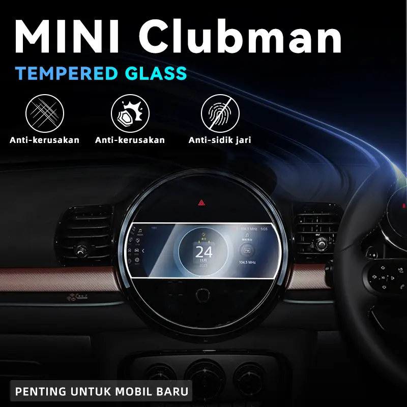 MINI Clubman High quality clear bening anti statica esd tempered glass Anti gores kaca