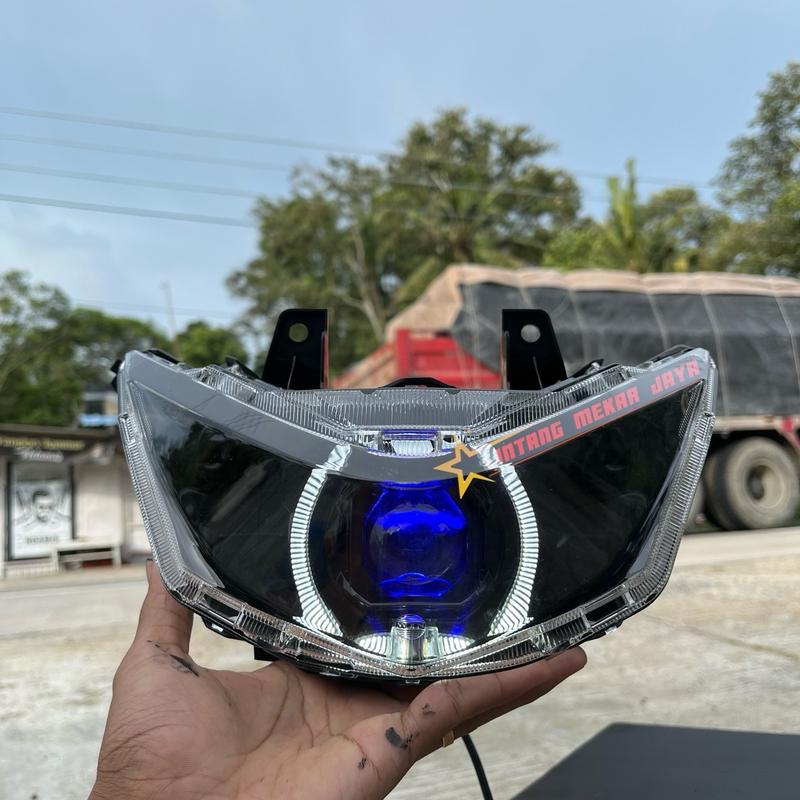 Reflektor lampu depan BEAT DELUXE BILED GEN 1 2020-2023 MATRIX X1 ukuran 4,5 inc Motorcycle Foto 1