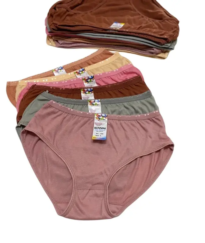 Pakaian Dalam Wanita Dewasa dan Remaja - Promo Celana Dalam 6 dan 12 Pcs - Hitam, Katun Boxer Motif Pendek 0