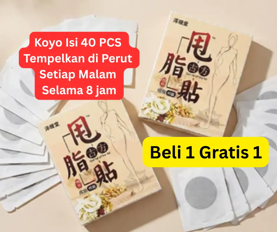(Beli 1 Gratis 1) Koyo Isi 40 PCS Tempelkan di Perut Setiap Malam