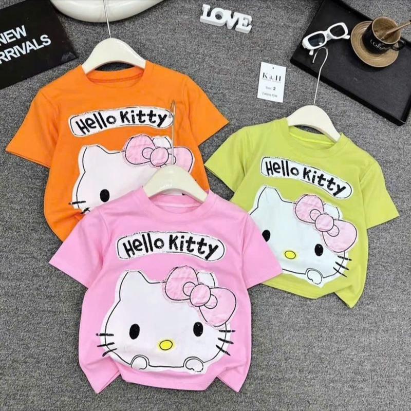 ( Áo Mẹ & Bé ) Áo Thun Trẻ Em cotton in Hình Helo kity Cho Bé Gái, Hình in Cao Tần Bền Đẹp 0