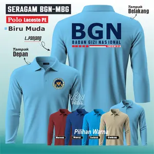 Kaos Polo Seragam SPPG BGN Badan Gizi Nasional Bisa Tambah Nama Dan Daerah Baju MBG Lengan Panjang