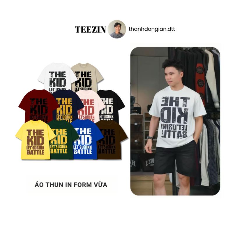 ĐÔC QUYỀN-TEEZIN x Thành Đơn Giản Áo Thun in hình áo Cotton 250gsm TEEZIN Cổ Tròn Nam Nữ, Áo thun ngắn tay form rộng 1- TZ165