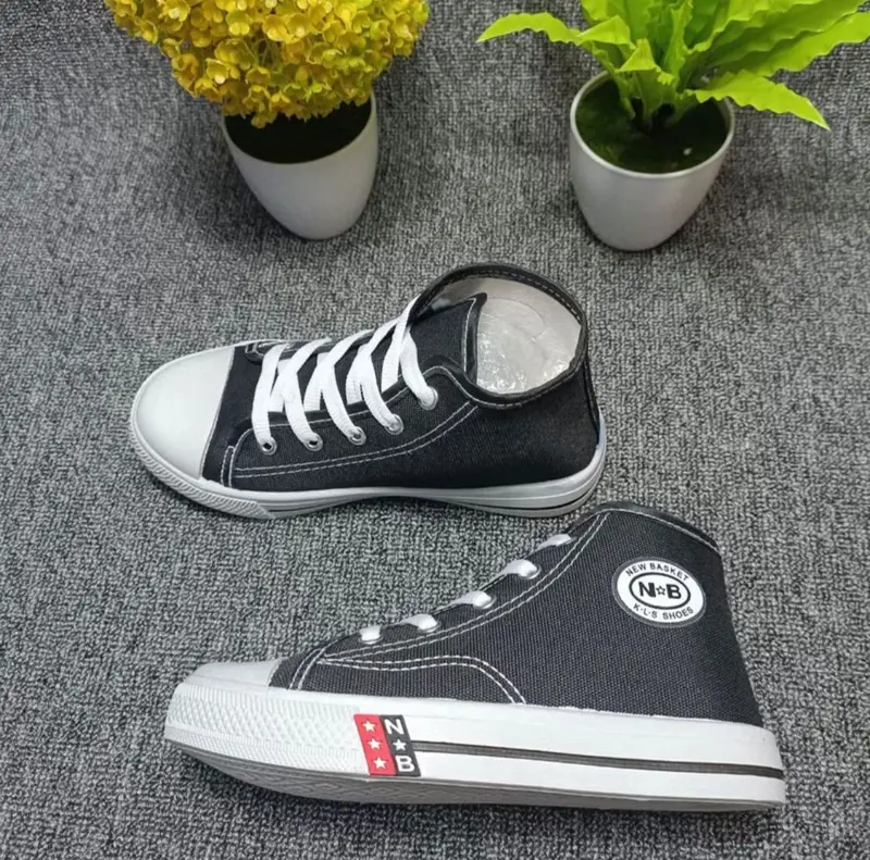 sepatu sekolah hitam putih tali N&B tinggi 30-40 (NB) sepatu sekolah anak nb tali terbaru 6