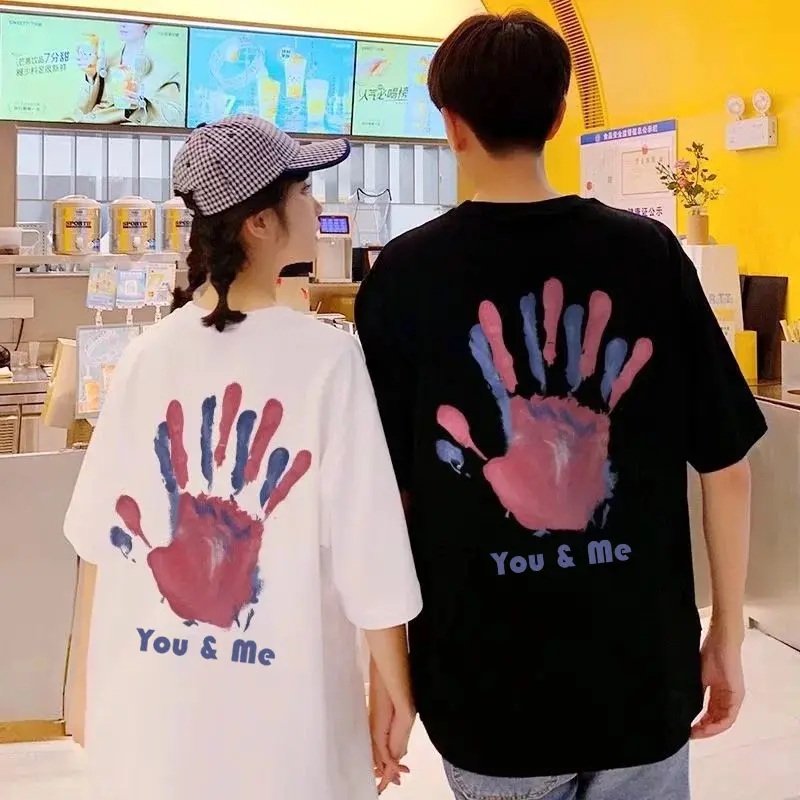 Kaos Tshirt Couple TELAPAK Baju Pasangan Cewek Cowok Dewasa Pacaran Lucu Keren Simple Bahan katun lembut Trend Terbaru Viral 0