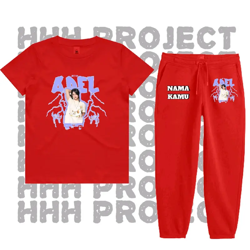 Baju Kaos Setelan Anak Adel jkt48 Best seller high quality Bisa COD FREE NAMA- Fashion retro xl 2