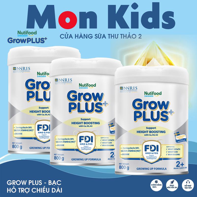 COMBO 3 LON SỮA Nutifood Sweden GrowPLUS+ Bạc 800g tất cả phiên bản