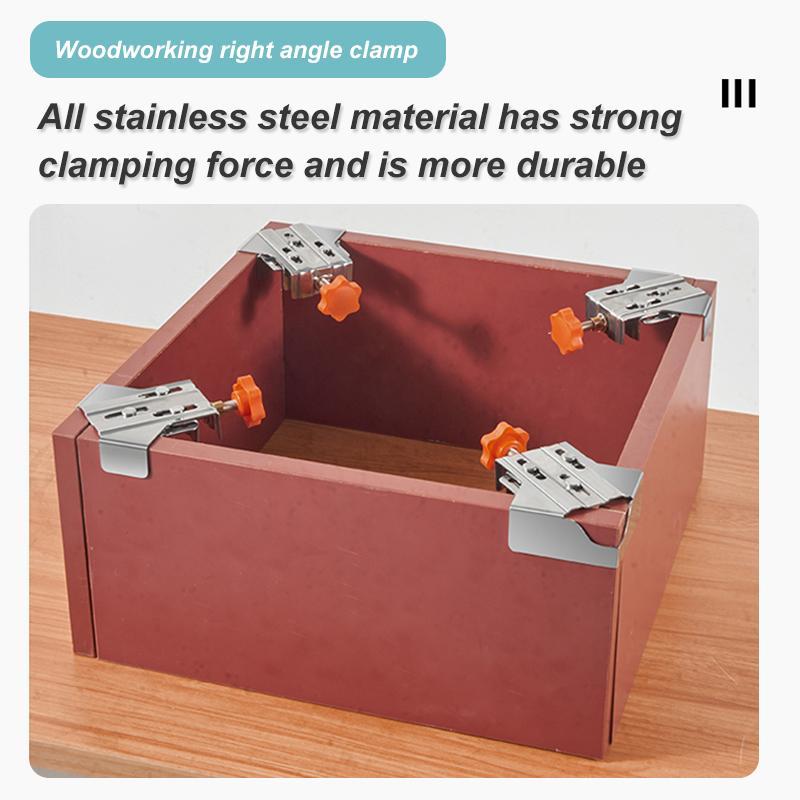 Product Introduction of IMBOT，Angle Clamp Stainless Steel Adjustable 90 Degree Right Angle Woodworking Clamp, Durable Rust, Flexible Fixing Clamp, Time-Saving and Efficient, Accurate Assembly 4