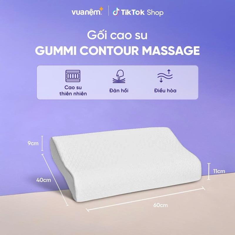 Gối cao su thiên nhiên công thái học Gummi Contour Massage 39*59 Nâng đỡ cổ vai gáy, êm ái tối đa