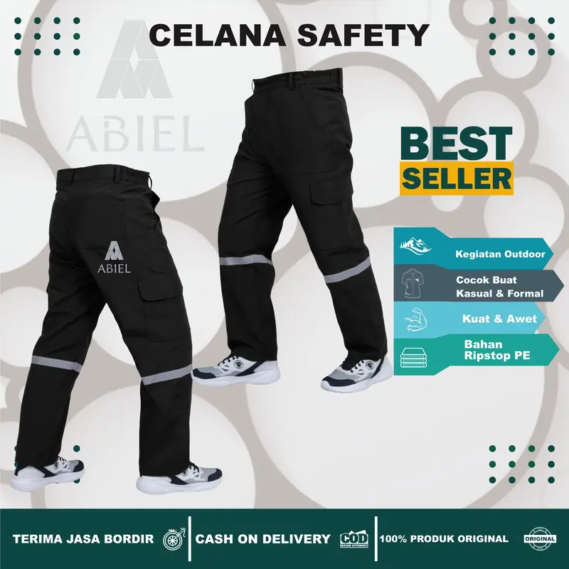 (DIKIRIM DARI BANDUNG) CELANA KERJA WEARPACK SAFETY / SETELAN PROYEK MODEL PDL / CELANA SETELAN KATELPAK Panjang Pria Navy Hitam 4