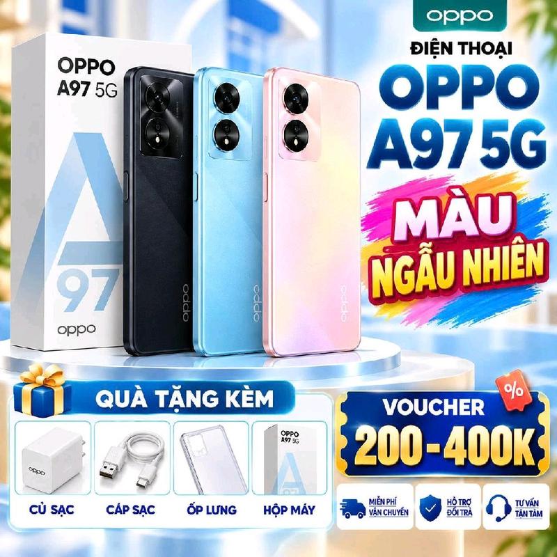 222: 2ND HAND : Đện A97 5G Ram 12/512Gb ,Pin 5000MAH, Chip Dimensity 810, Màn Hình 6.56" FHD+, 90Hz, Sở Hữu Loa To Rõ ,Chụp Hình Sắc Nét ,Lướt Wed Chơi Được Mọi Game Nặng ,Tặng Sạc Cáp Ôp lưng