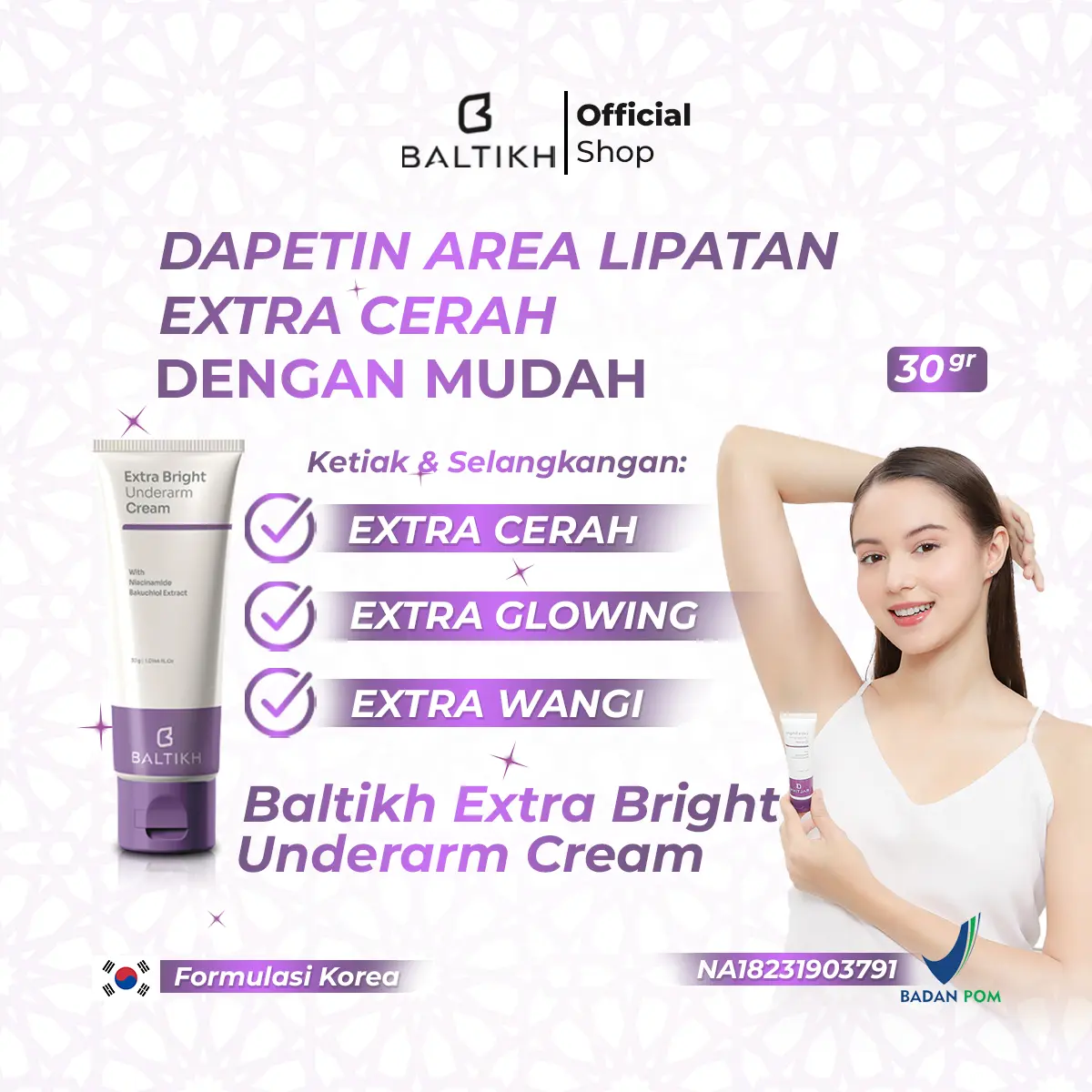 Baltikh Pemutih Ketiak Selangkangan Extra Bright Underarm Bakuchiol