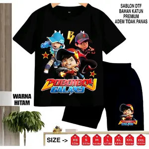 SETELAN BAJU ANAK ANAK MOTIF BOBOIBOY GALAXY LENGAN PENDEK