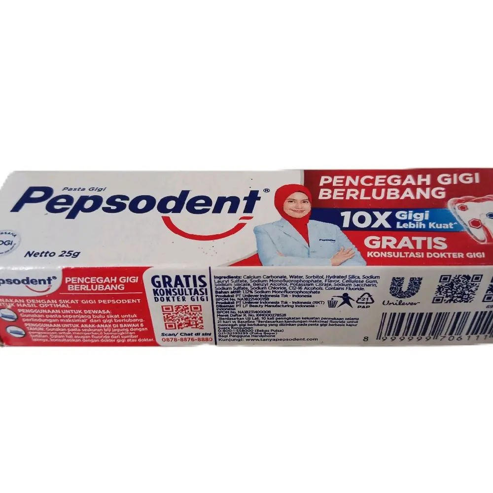 Pepsodent Pasta Gigi 25g Pencegah Gigi Berlubang 10X Lebih Kuat Gratis Konsultasi Dokter Gigi Mulut