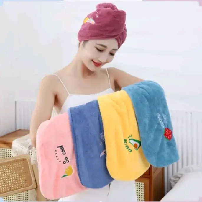 handuk kepala bahan microfiber pengering rambut,, cepat meyerap nyaman dan lembut
