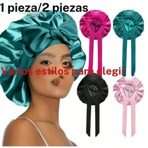 Tapa de seda para dormir de mujer con banda elástica, sombrero protector para el cabello de satén liso y colorido, uso casual en el hogar, accesorio de cuidado diario para la cabeza