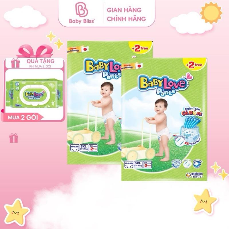 Combo 2 gói Bỉm Tã Quần Baby Love Siêu Thấm Khô Thoáng M48/ L48/ XL48/ XXL48 Siêu bỉm đêm thấm hút 12h
