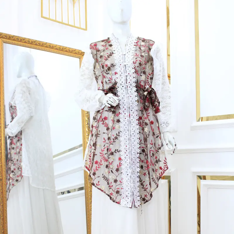TRIFENA OUTER - SAPTO PREMIUM MOTIF BORDIR | Dewasa Cardigan Panjang - CUMA OUTER SAJA 4