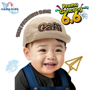 Nama Kids Topi Bayi Premium Bordir Nama Gaffi Bahan Rafel Desain Ergonomis & Nyaman untuk Usia 0-3 Tahun Topi Bayi Lucu Keren dengan Velcro & Lubang Angin