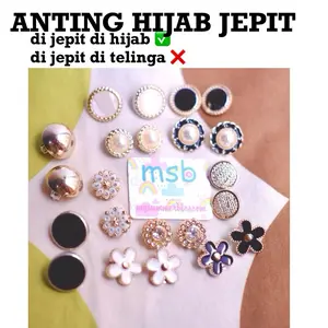 (BB) MSB Anting HIJAB KLIP JEPIT MUSLIM ANTING CLOVER HIJABERS PREMIUM