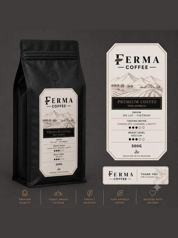 Cà Phê Arabica Ferma Coffee Rang Mộc Ủ Chum thơm hơn, đậm vị hơn 1kg