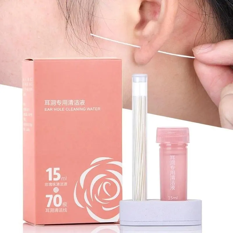 Bộ Dụng Cụ Làm Sạch Xỏ Lỗ Tai, 60 / 70 Miếng, Bộ Dụng Cụ Xỏ Lỗ Tai, Dây Làm Sạch, Dụng Cụ Làm Sạch Lỗ Tai Dùng Một Lần