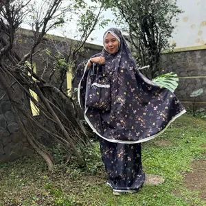 MUKENA 2in1 Dewasa Katun Motif Bunga Renda Traveling Cantik Muslim Nyaman Panjang Lembut Mukenah