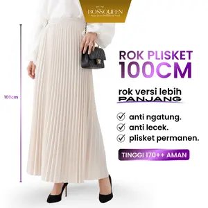 ROK PLISKET 100 CM / ROK PLISKET WANITA / ROK PLISKET PANJANG Dewasa Karet Muslim Bawahan Casual outfit  muslimah