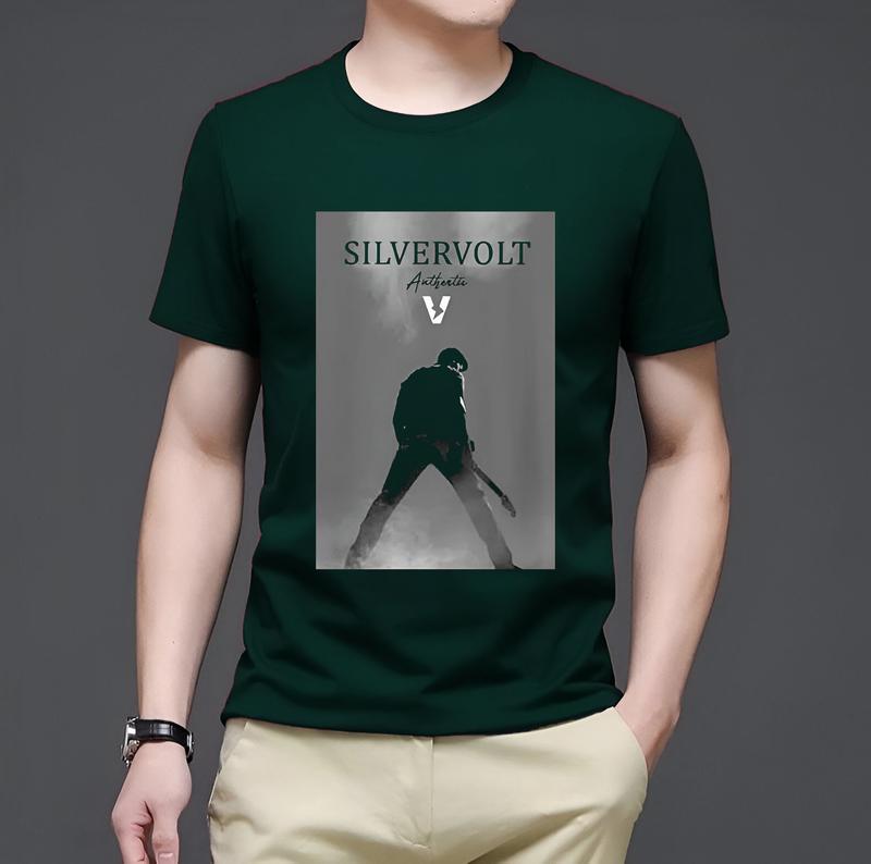Baju Kaos Pria Distro Silvervolt Original Tangan Pendek Tshirt Oblong Cowok dan Wanita Dewasa Simple Keren Bahan Katun Combed 30S Variasi Ukuran M L XL Sablon High Quality Standar Kain Lembut Nyaman Polos 3