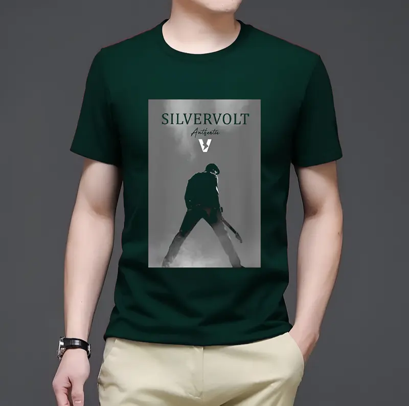 Baju Kaos Pria Distro Silvervolt Original Tangan Pendek Tshirt Oblong Cowok dan Wanita Dewasa Simple Keren Bahan Katun Combed 30S Variasi Ukuran M L XL Sablon High Quality Standar Kain Lembut Nyaman Polos 2