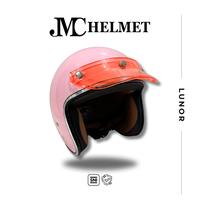 Gambar Helm Motor Bogo Retro JMC Lunor Polos List Chrome Pink Dengan Pet Warna Transparan SNI Pria dan Wanita - Yellow dari JMC Helmet Kota Tangerang 2 Tokopedia