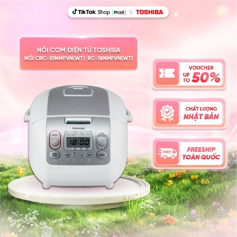 Nồi cơm điện tử Toshiba RC-10NMFVN(WT)/RC-18NMFVN - 1.0L/1.8L - - Hẹn giờ 24 tiếng, Giữ ấm lên đến 30 tiếng - Hàng chính hãng bảo hành 12 tháng Nấu Cơm Cooker Nấu Ăn
