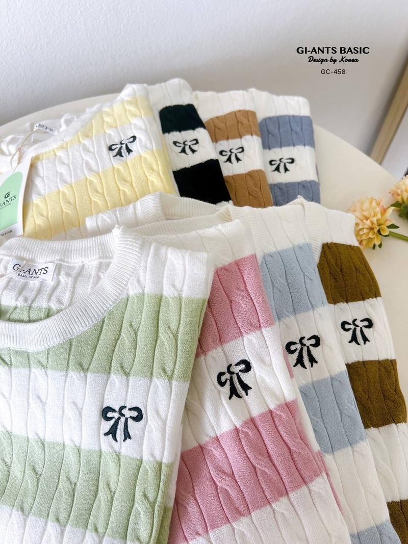 Product Introduction of Baju Rajut Korea Style Wanita Lengan Pendek Giant Basic GI458 Knit Top Bkk Import Bangkok 7