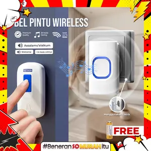 Bel Pintu Wireless Listrik Ringtone Assalamualaikum Tanpa Kabel Waterproof Merek KOTAKIN