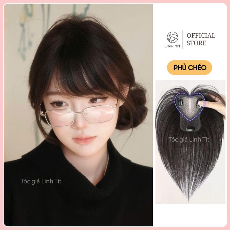   BẢN MỚI  Phủ hói mái chéo DS 3 kẹp rẽ đảo full ngôi 8*11cm chất liệu lưới tàng hình   TÓC GIẢ LINH TÍT  
