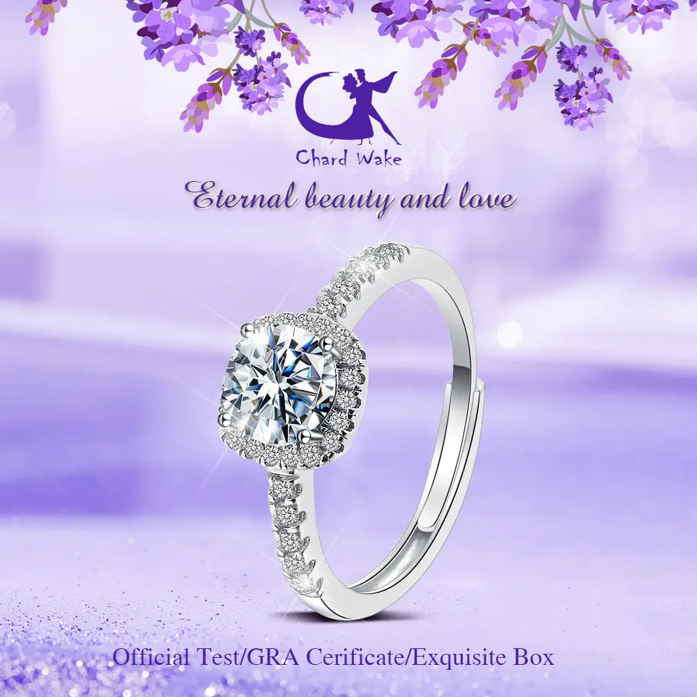【003Harga telah dibanting, segera di CO】Chard Wake Original Cincin Couple Pasangan Wanita Aksesoris Perhiasan Elegan Cantik Mewah Estetik High Quality Sertifikat GRA Kotak Indah  CWR003