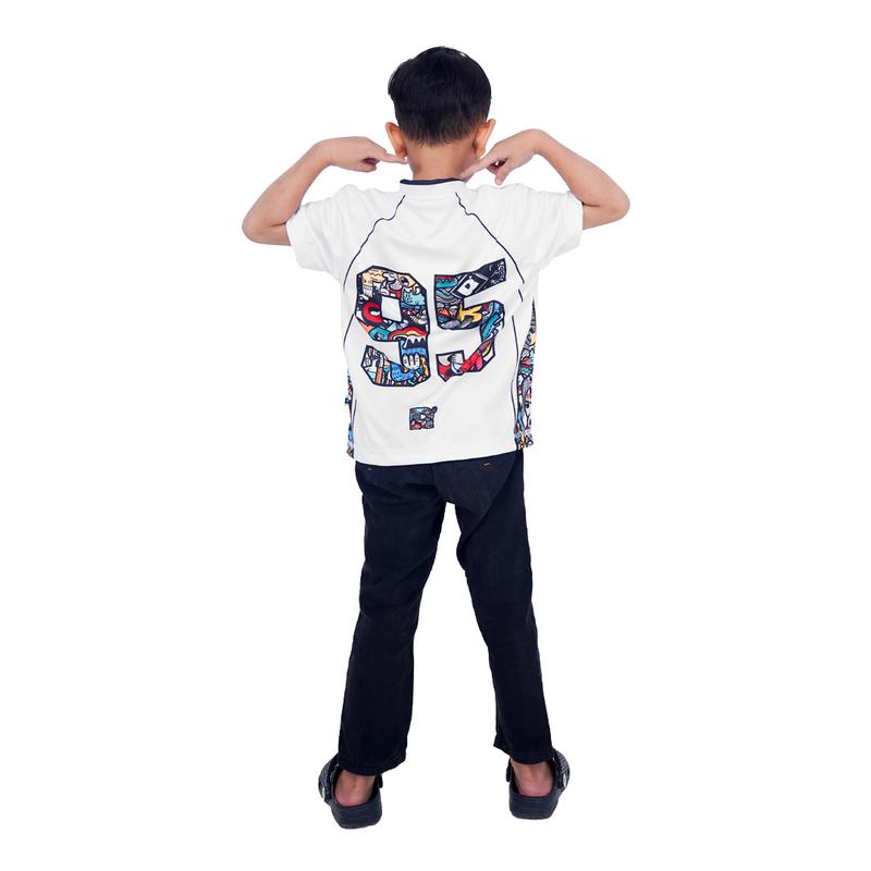 RZQKIDS / 95 / Number Series nfl / Atasan anak / Streetwear / Retro / Vintage / Rugby / y2k / Bloke Core / Korea / Unisex / Laki laki / Perempuan / Full printing / ootd / Atasan / 5
