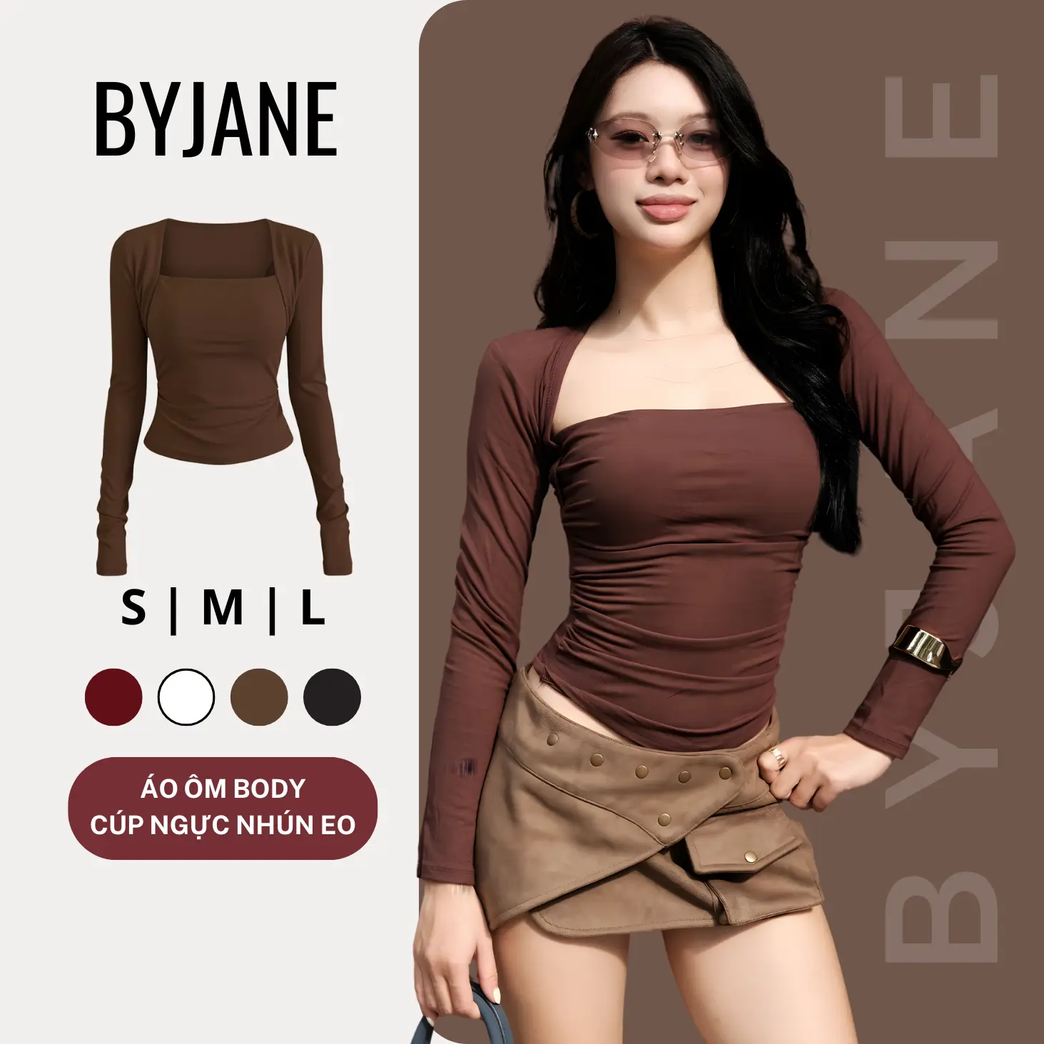 ( XẢ KHO ) Áo ôm Body Cúp Ngực Nhún Eo Dài Tay Cotton Lông mịn Siêu Co Dãn BYJANE -755 | BigBuy360 - bigbuy360.vn ( XẢ KHO ) Áo ôm Body Cúp Ngực Nhún Eo Dài Tay Cotton Lông mịn Siêu Co Dãn BYJANE -755 | BigBuy360 - bigbuy360.vn