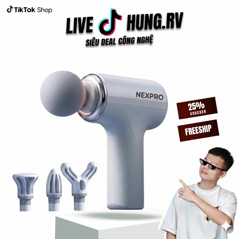 Máy massage Cầm Tay NEXPRO 4Đầu Công Nghệ AI Cảm Biến Lực