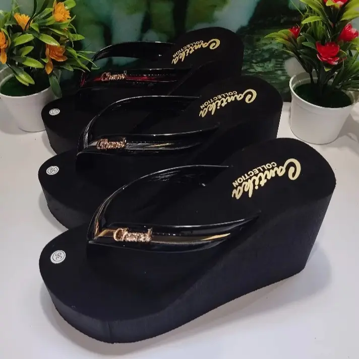 SH_NEW Sandal Cantika Sandal Jepit Wedges 11 cm New Trend Kekinian 2024 terbaru Pink Merah Wanita Sendal