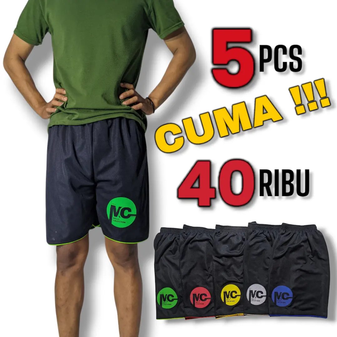 Paket Isi 10 Pcs Celana Pendek Sport Pria Olahraga Santai Jogging Lari(motif List mzn)