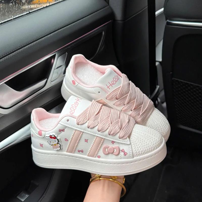 Giày thể thao nữ mũi sò hoạ tiết Kitty trendy Shoes Sneaker