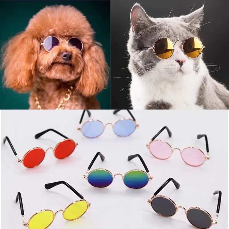 KACAMATA KUCING ANJING - Kacamata Gaya Keren Aksesoris Hewan Foto Fashion Kucing Anjing Pet Sunglasses Hewan Peliharaan 0