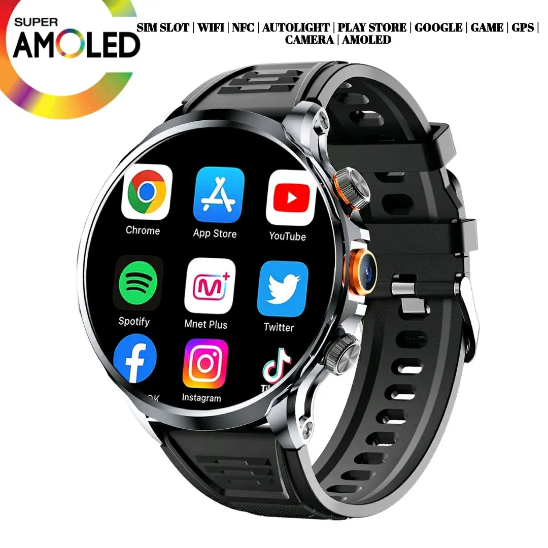 Android 8.1 Smart Watch Ultra H18 | 4G/5G Slot SIM Kamera | NFC | Ram 8GB & Rom 128GB AMOLED
