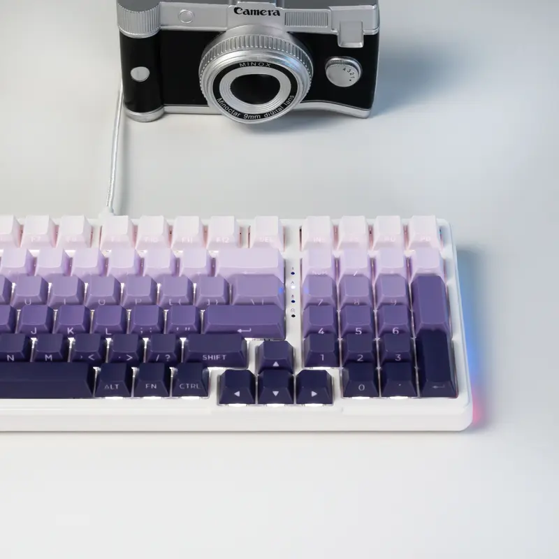 ZIFRIEND ZT99 Keyboard Mekanik Ukiran Samping Gradien 99 Tombol Sakelar Perak yang Dapat Ditukar Panas Lampu RGB & Putih Keyboard Gaming Komputer Berkabel/2.4G USB/Bluetooth Mendukung Win/Mac 7