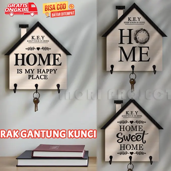 Gantungan Kunci Dinding Keyrack Tempat Penyimpanan Kunci Dekorasi Rumah Aesthetic
